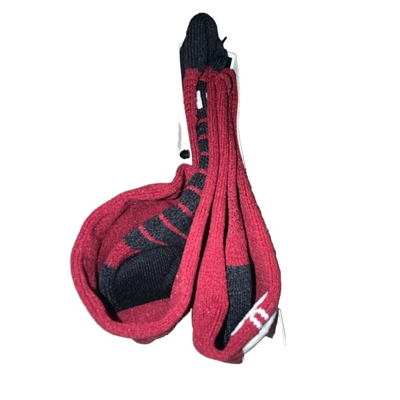 Under Armour UA OTC Soccer Socks 1 Pair Youth 13.5K-4.5 Cardinal Red White Logo - Picture 6 of 10